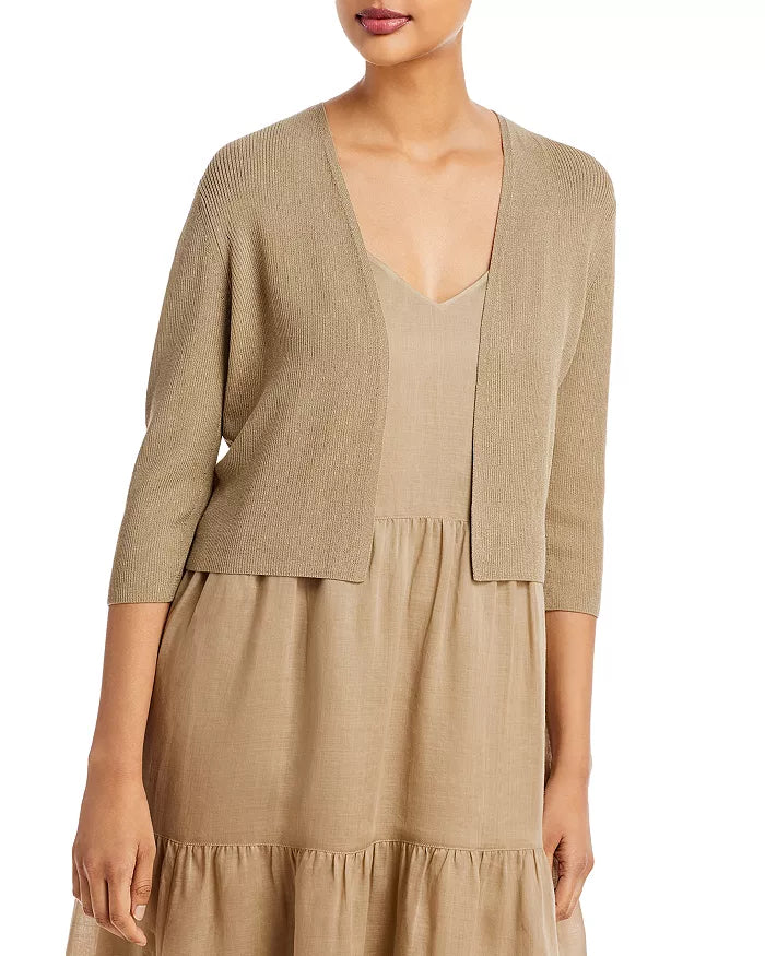 Lafayette 148 New York Cropped Open Front Cardigan, Size Small