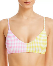Aqua Colorblocked Bikini Top