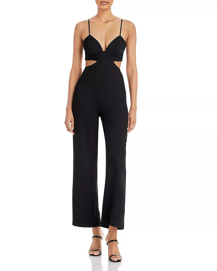 Bardot Womens Cut-Out Wide Leg Jumpsuit