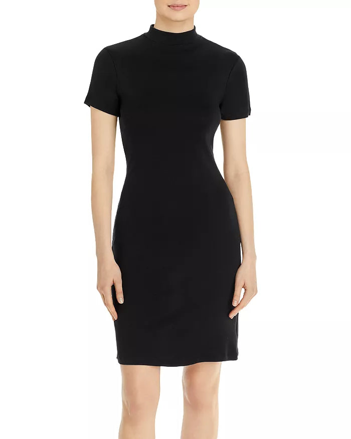 Three Dots Short Sleeve Mock Neck Dress, Size Medium