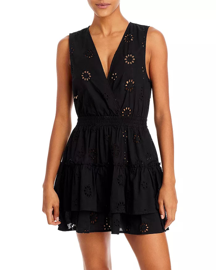 Aqua Swim Eyelet Tiered Cover-up Dress