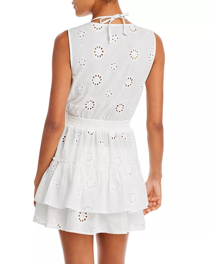 Aqua Swim Eyelet Tiered Cover-up Dress