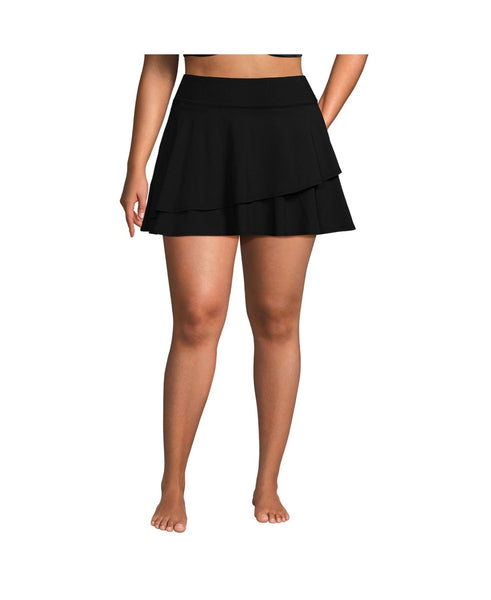 Lands End Waisted Tulip Hem Swim Skort