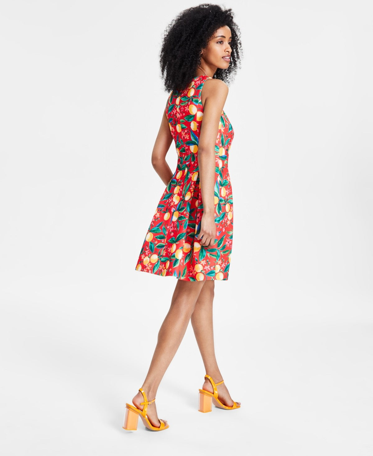 Vince Camuto Womens Printed Halter Fit and Flare Dress, Size 6