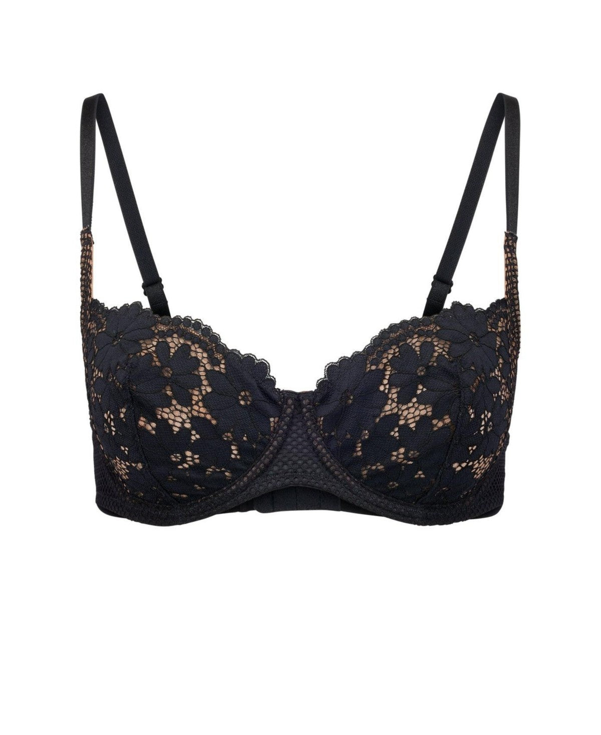 Adore Me Womens Roxanne Unlined Balconette Bra - Black, 38DD