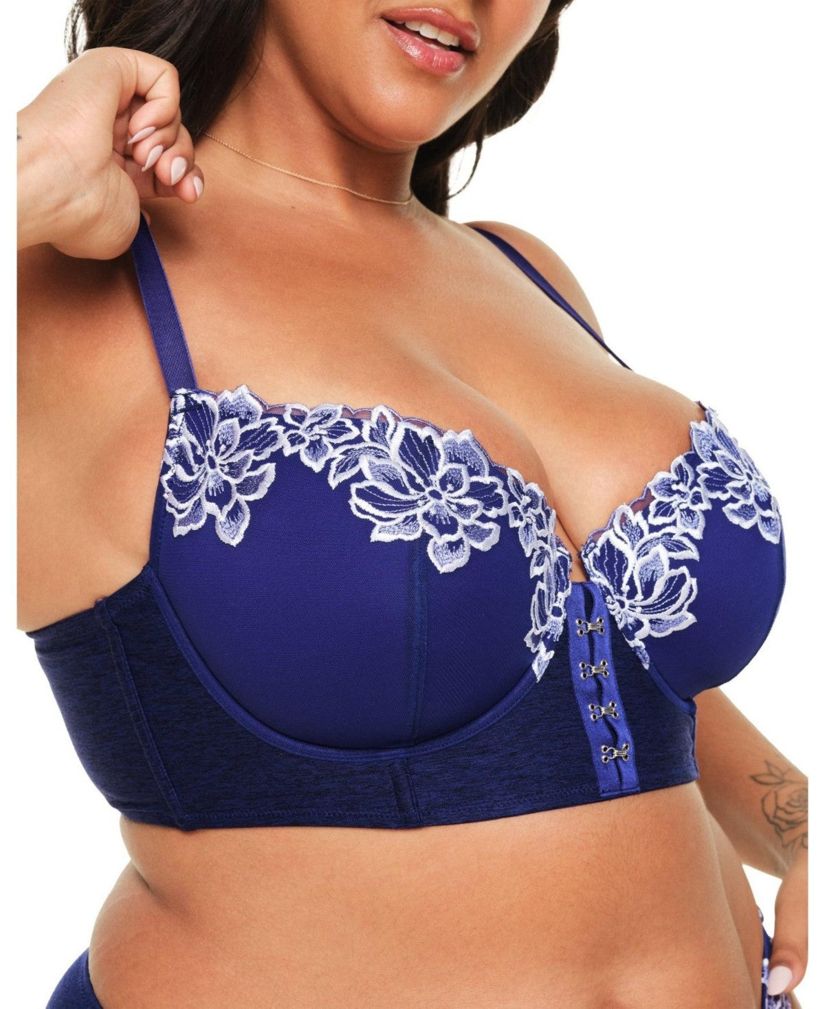 Adore Me Womens Britta Contour Demi Bra - Dark Blue, Size 38I