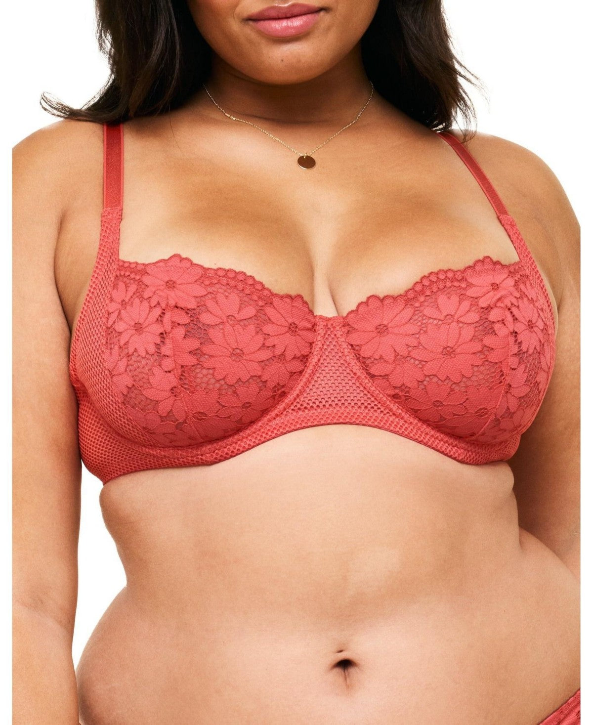 Adore Me Womens Roxanne Unlined Balconette Bra - 38DDD/Dark Orange