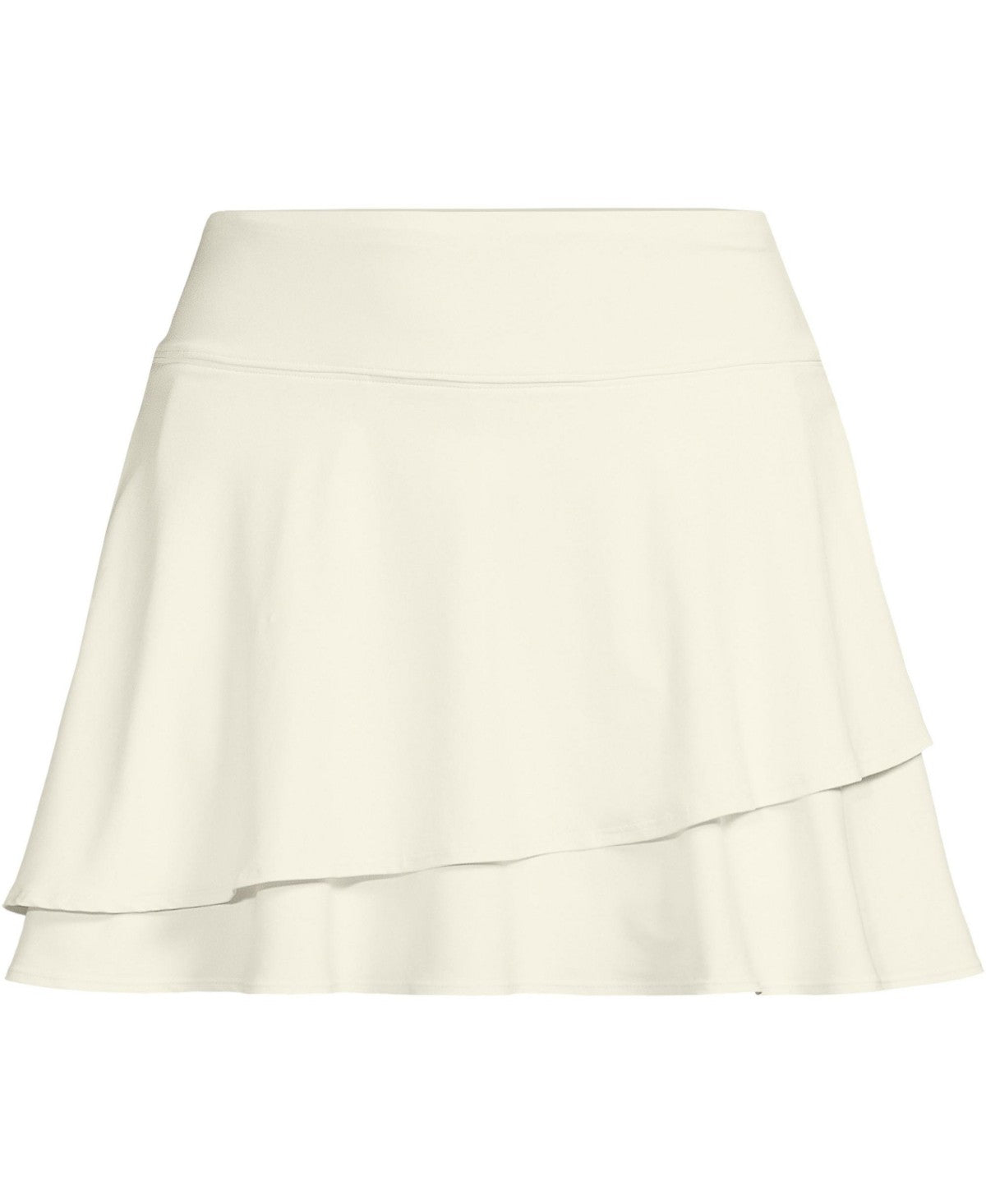 Lands End Womens High Waisted Tulip Hem Swim Skort - Egret White, Large