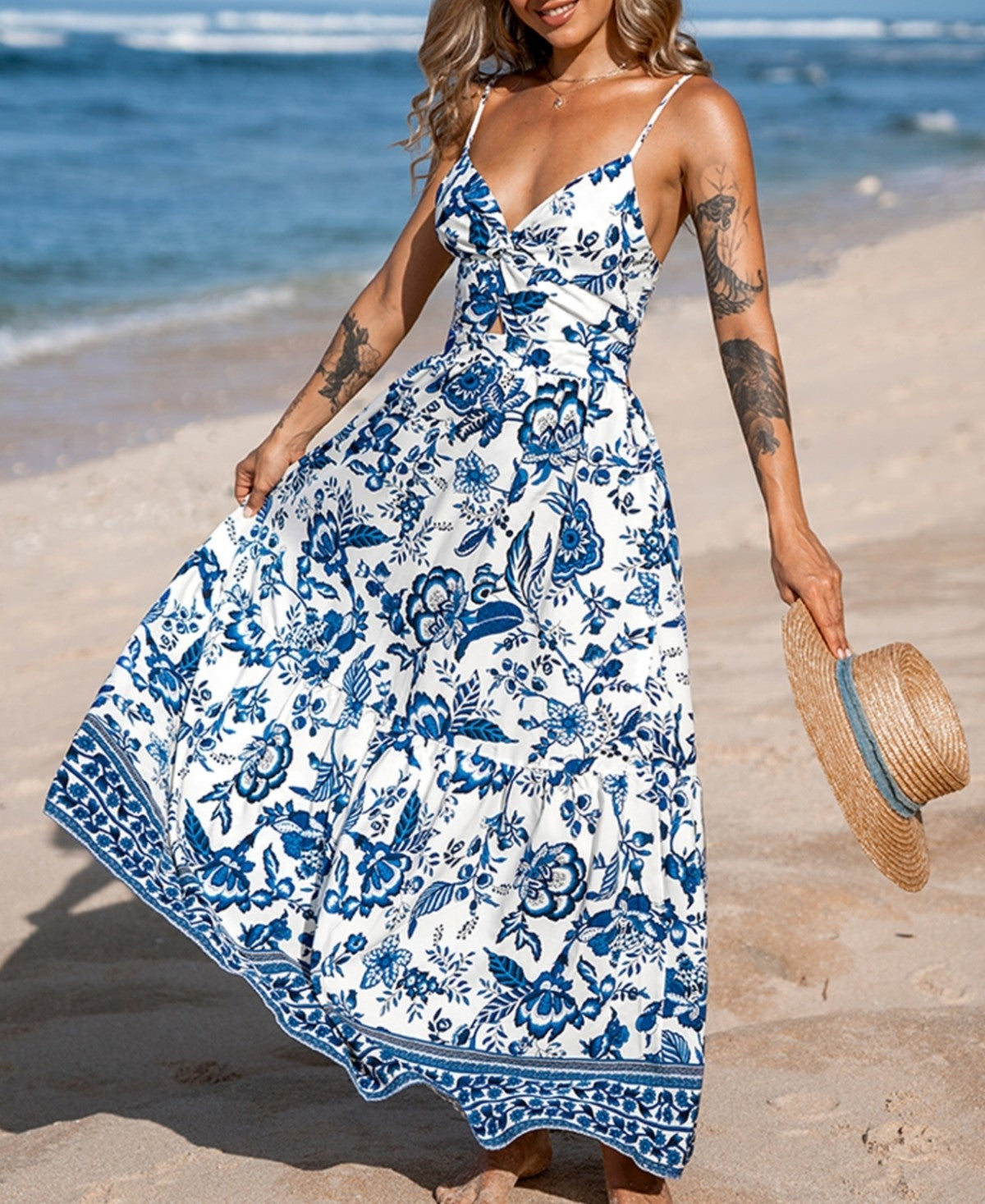 Cupshe Twist Keyhole Maxi Dress