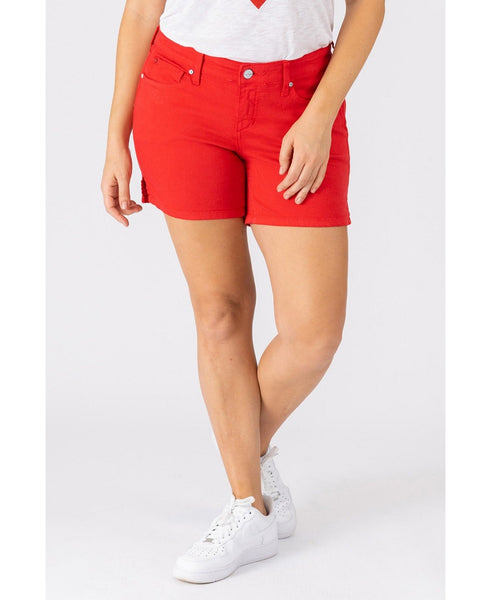 Slink Jeans Plus Size Color Shorts with Side Vents - Rose Red, Size 22