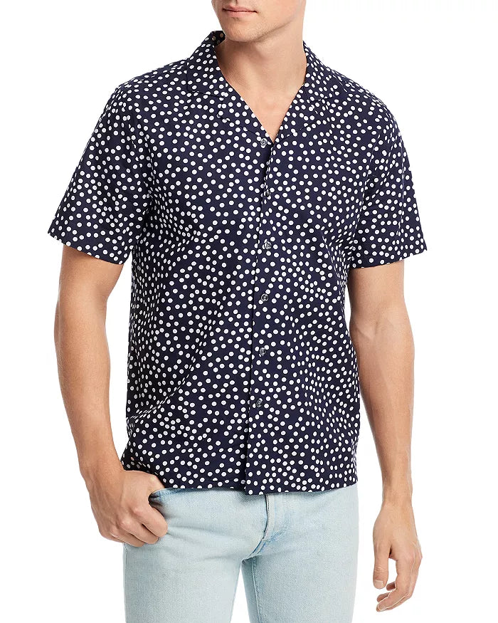 The Mens Store at Bloomingdales Short Sleeve Dot Print Camp Shirt, Size XL