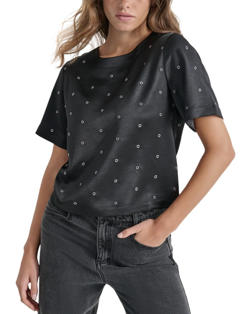 Dkny Grommet Embellished Top, XXS