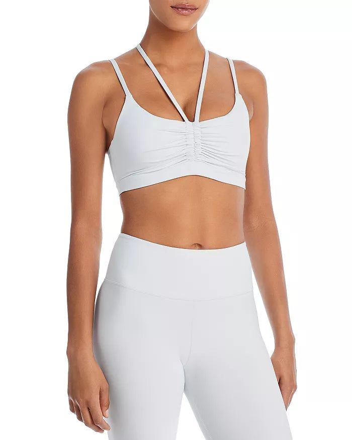 Aqua Athletic Strappy Shirred Sports Bra