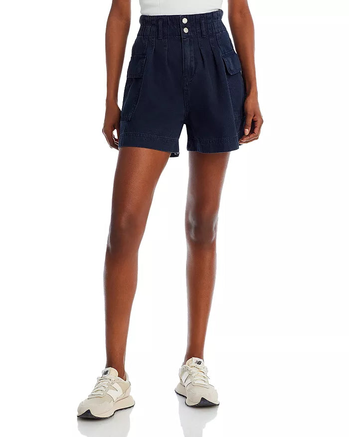 Blank NYC Womens Cotton Blend Utility High-Waist Shorts