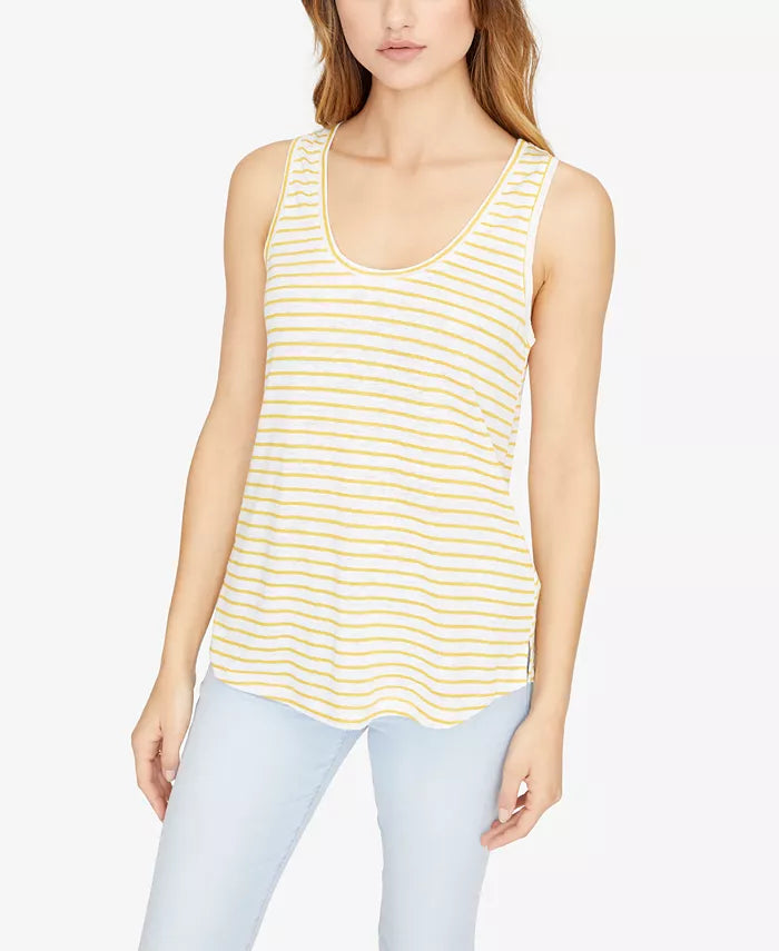 Sanctuary Ruby Striped Scoop-Neck Linen Tank Top, Size Medium