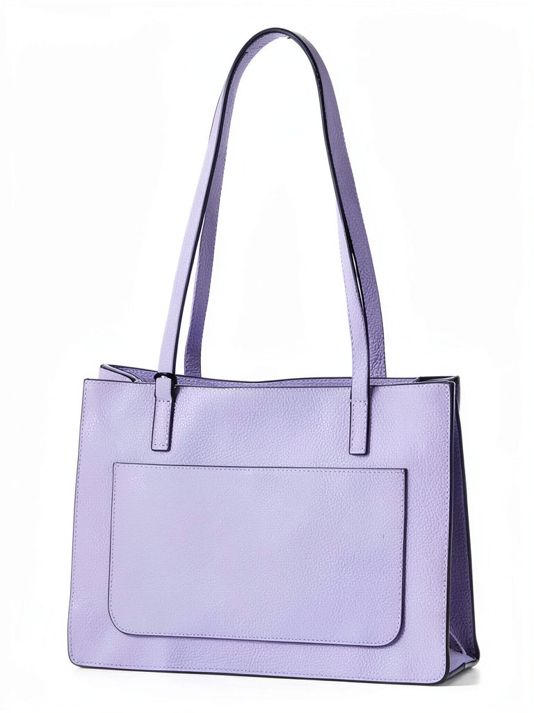 DKNY Commuter Pebble Leather Logo Tote-Lavender