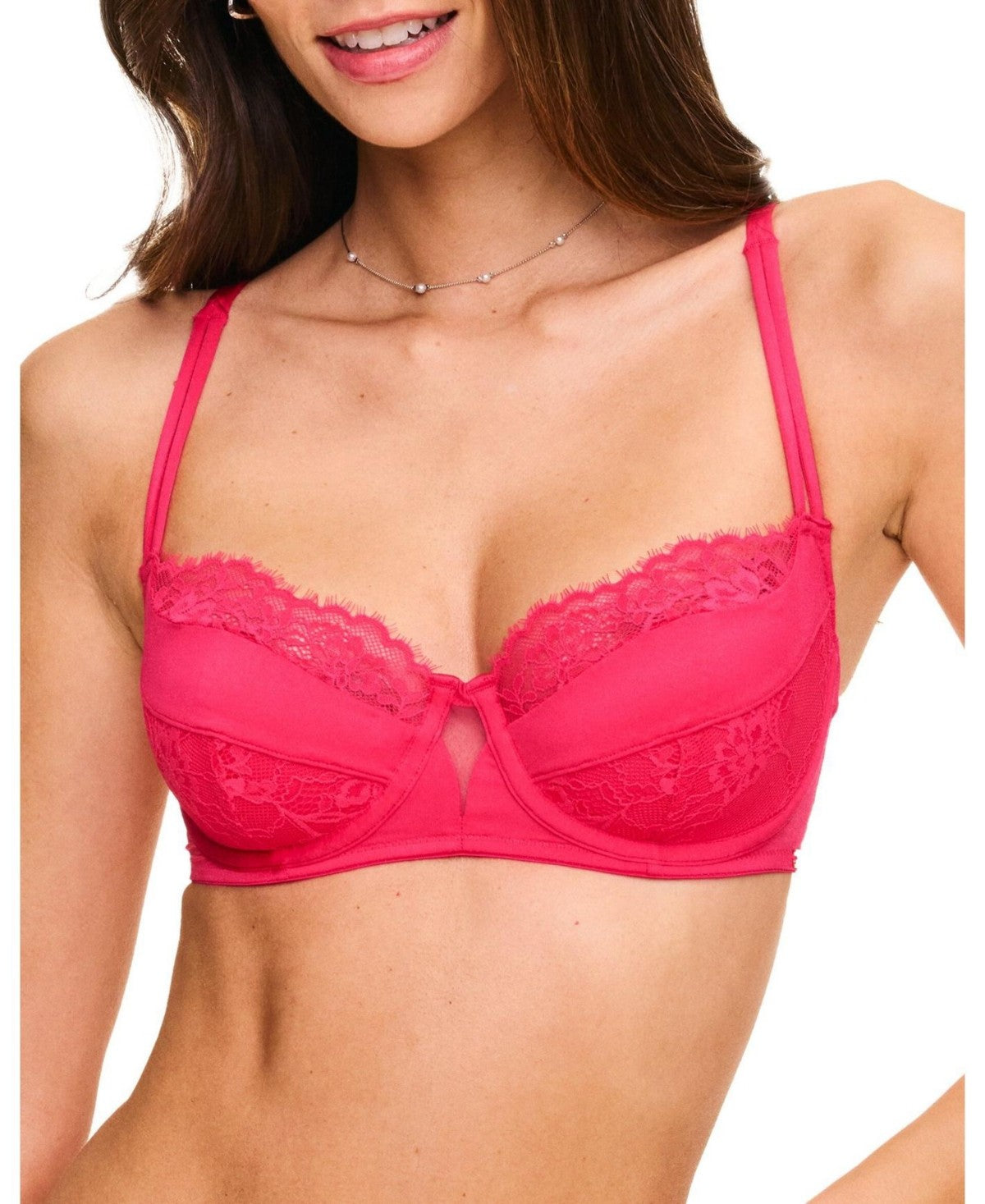 Adore Me Womens Leigha Contour Balconette Bra - 36DD/Dark Pink