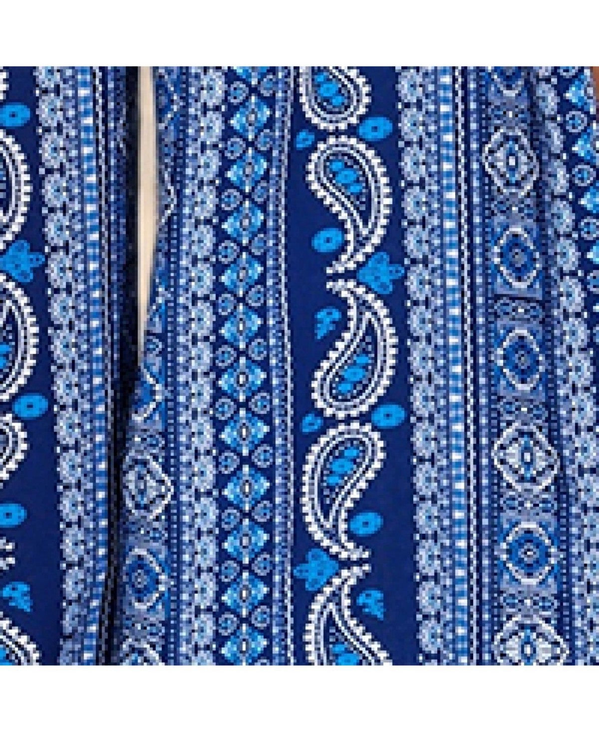 Cupshe Womens Indigo Paisley Strapless Wide Leg Jumpsuit, Large