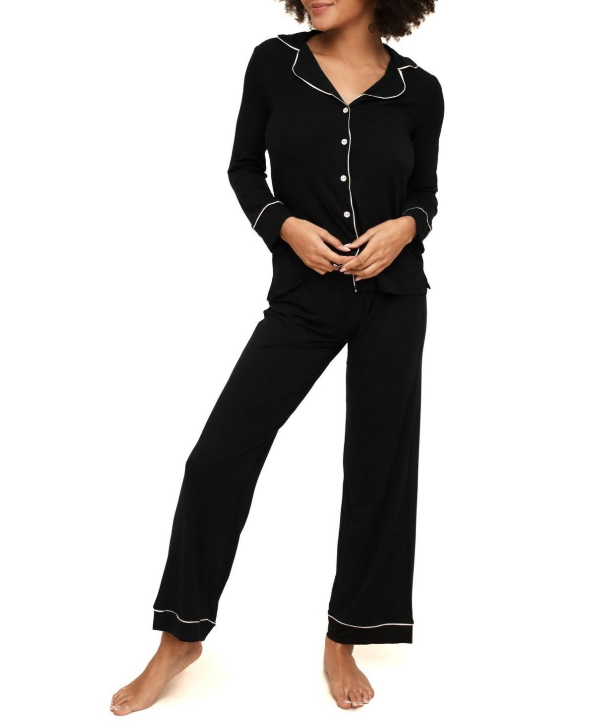 Adore Me Womens Matilda Long Sleeve Top and Pants Pajama Set