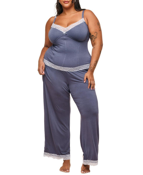 Adore Me Plus Size Suzanna Pajama Cami and Pants Set - Dark Grey, 3X