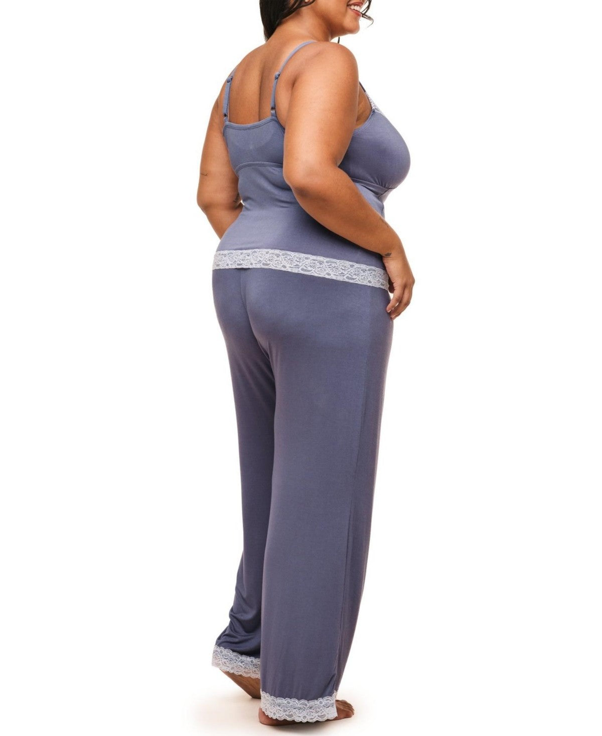 Adore Me Plus Size Suzanna Pajama Cami and Pants Set - Dark Grey, 3X