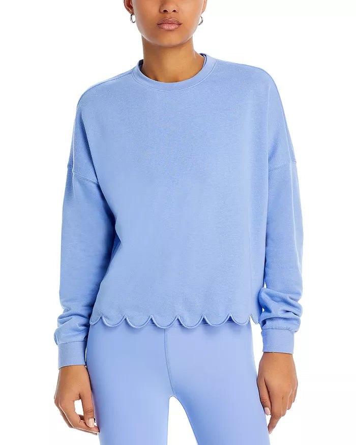 Aqua Athletic Scalloped Sweatshirt