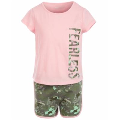 Ideology Little Girls 2-Pc. Graphic T-Shirt and Short Set