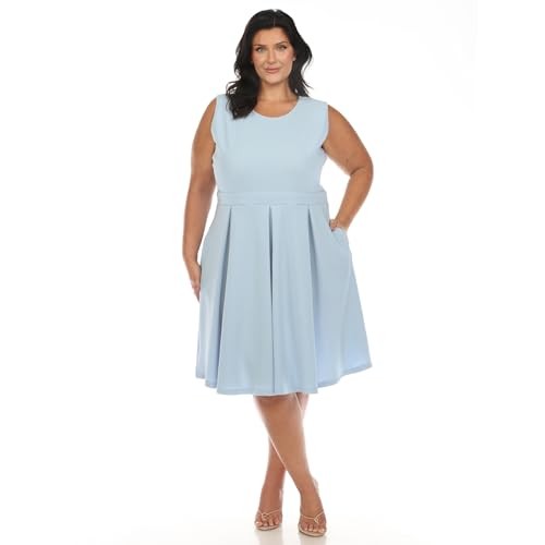 White Mark Plus Size Fit and Flare Dress, Size 2XL