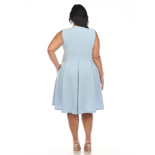 White Mark Plus Size Fit and Flare Dress, Size 2XL