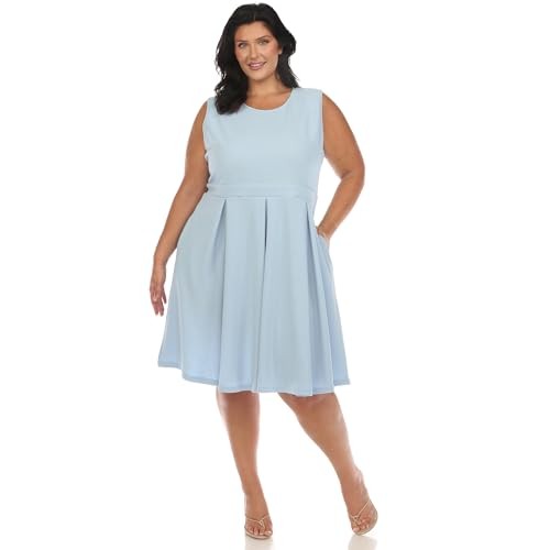 White Mark Plus Size Fit and Flare Dress, Size 2XL