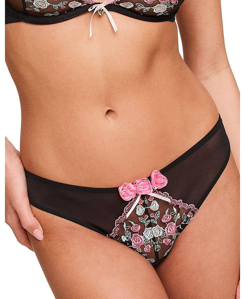 Adore Me Levana Womens Brazilian Panty - Floral Black, Large