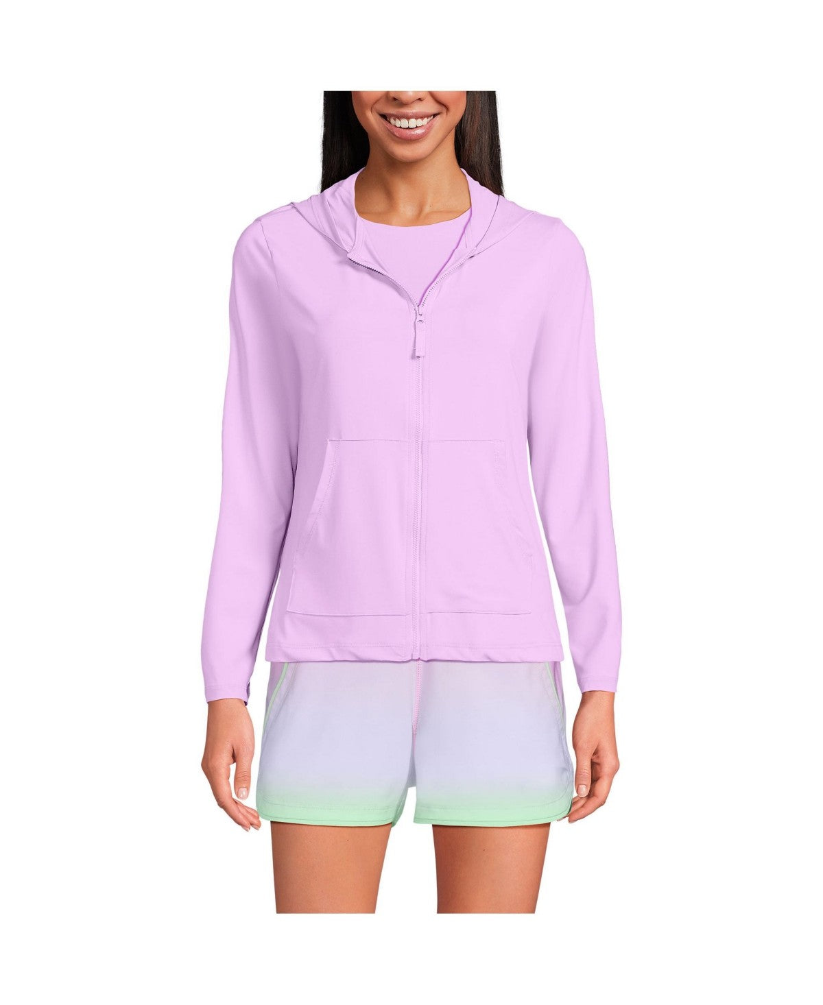 Lands End Long Sleeve Hooded Full Zip Upf 50 Rash Guard