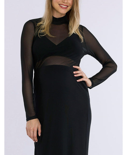 Motherhood Maternity Maternity Long Sleeve Bodycon Mesh Top Large