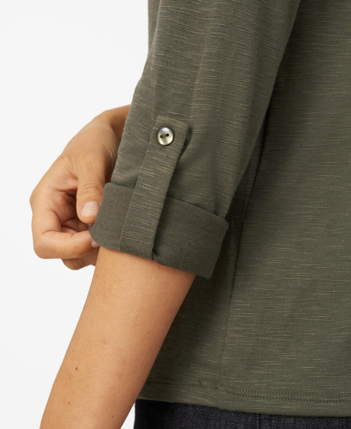 Cable and Gauge Womens Pintuck Pleat Henley Top - Dry Oregano, Small