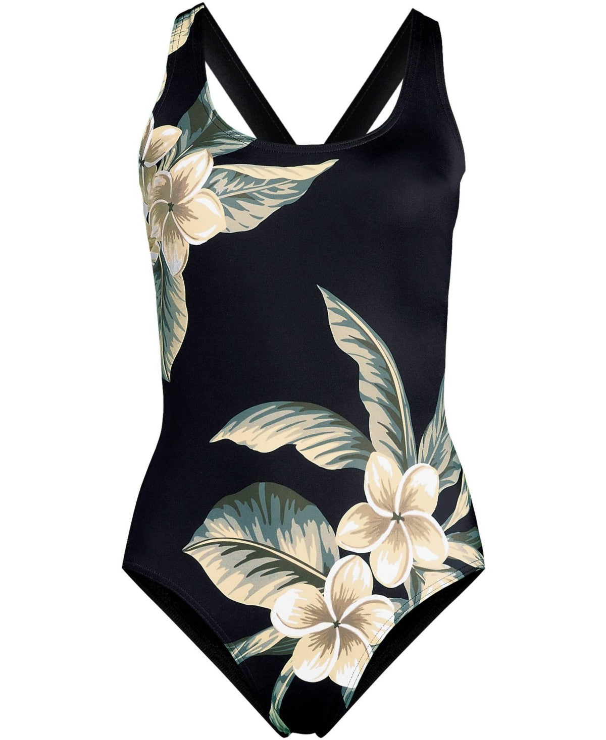 Lands End Long Torso X-Back High Leg Tugless One Piece Swimsuit, 4L