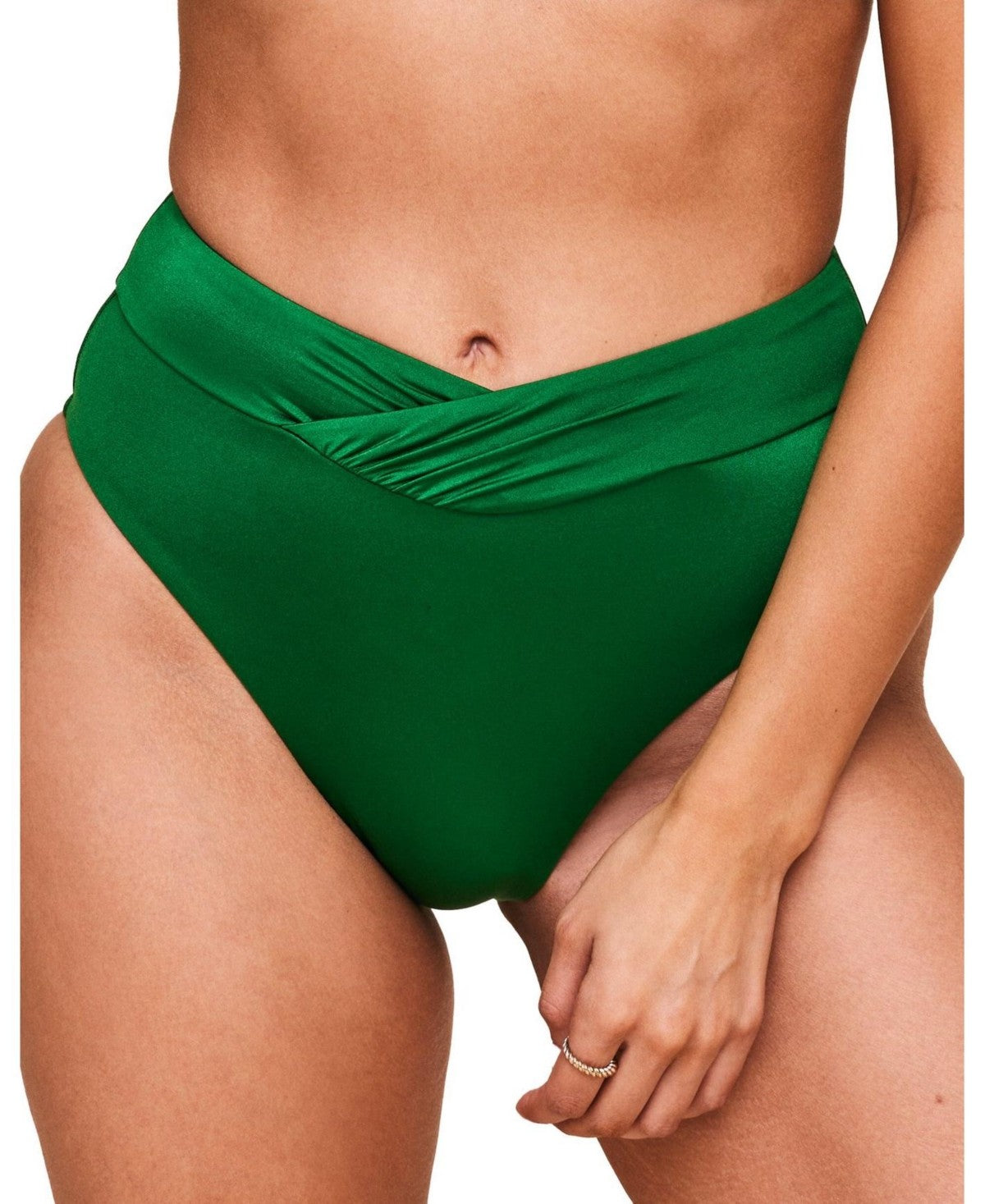 Adore Me Womens Tanisha Swimwear High-Waist Bikini Bottom - Small