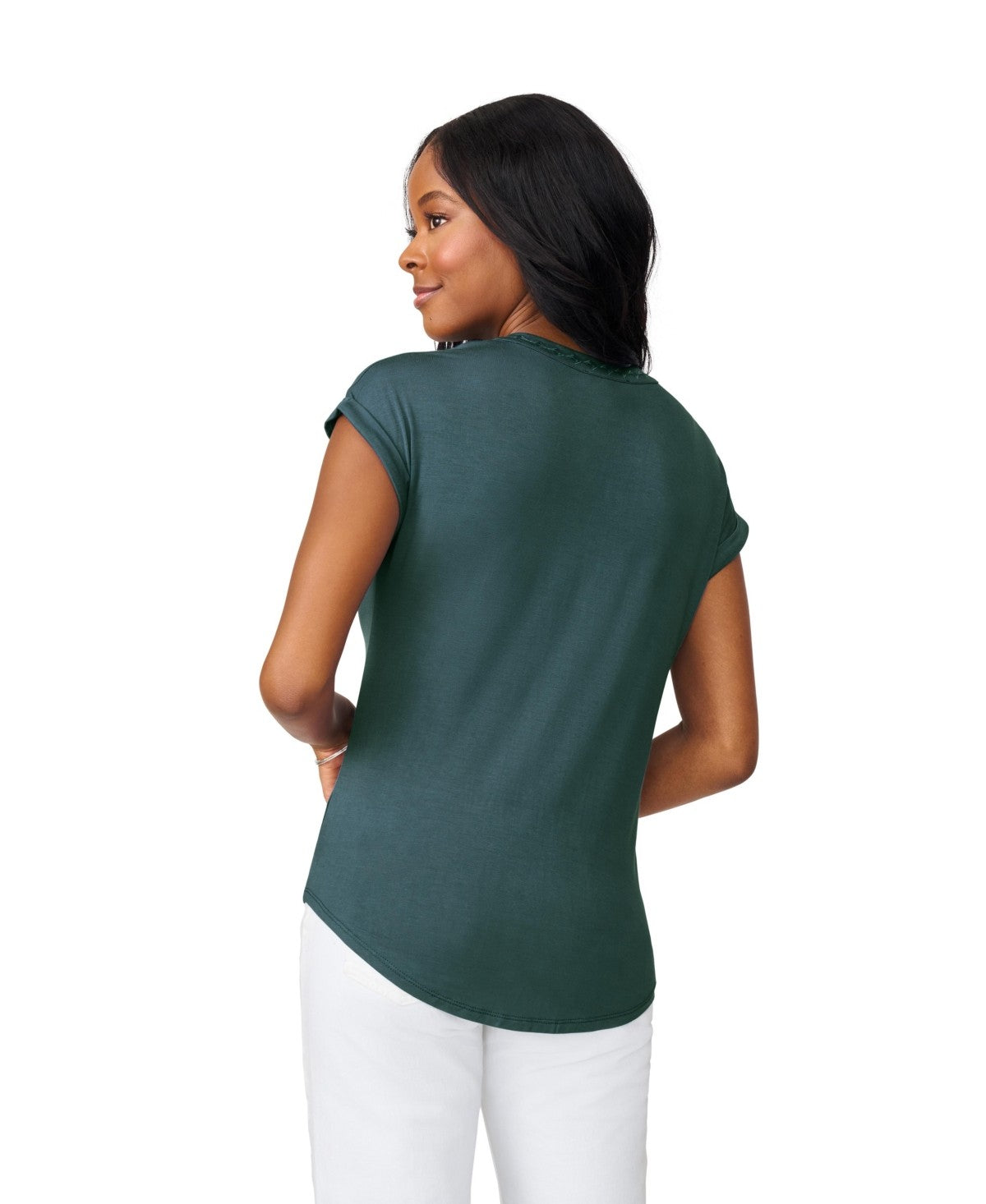 Cable and Gauge Womens Embroidered Henley Top, Medium