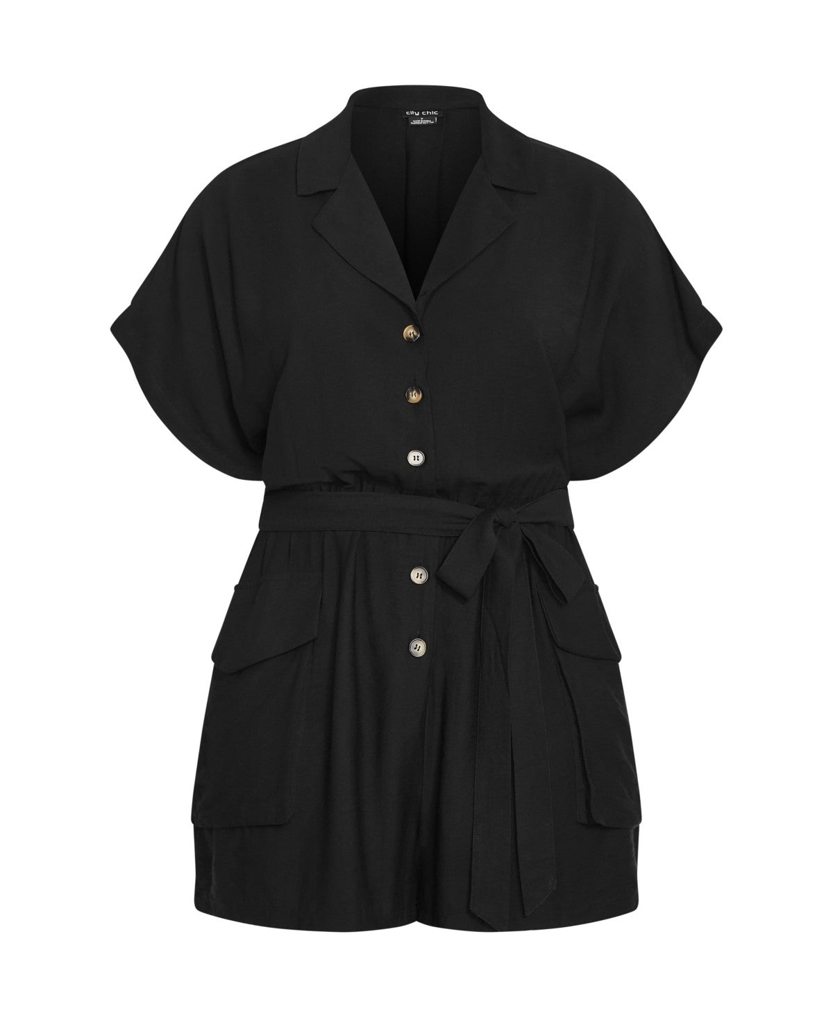 CITY CHIC Womens Jade Playsuit, Black - 16 / S