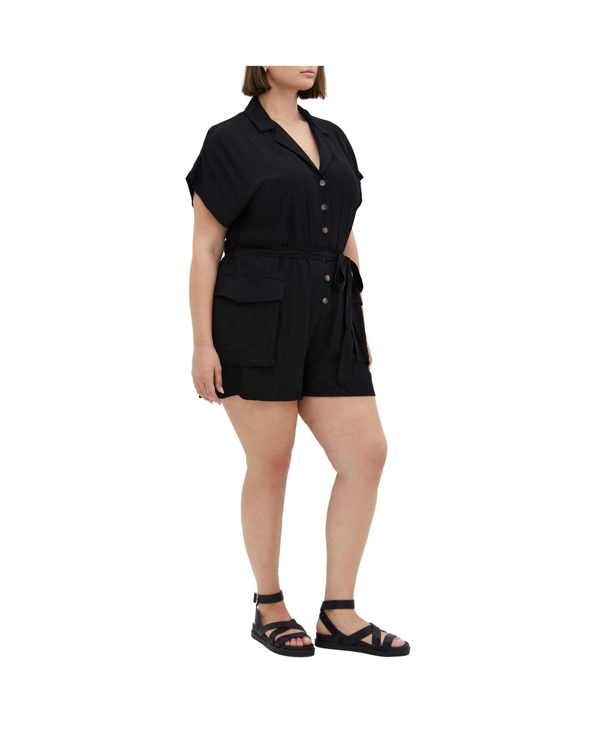 CITY CHIC Womens Jade Playsuit, Black - 16 / S