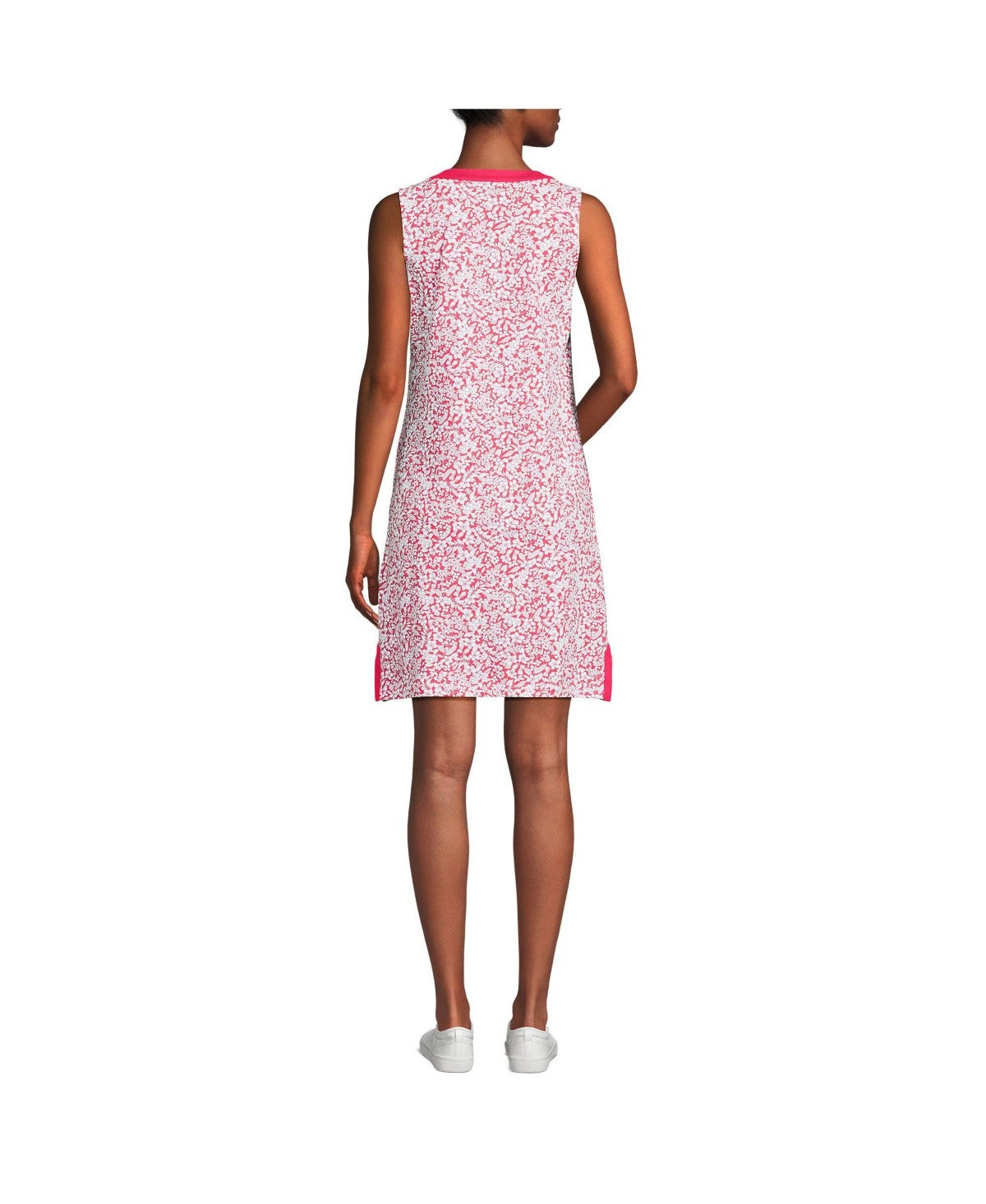 Lands End Womens Cotton Jersey Notch Neck Dress -medium