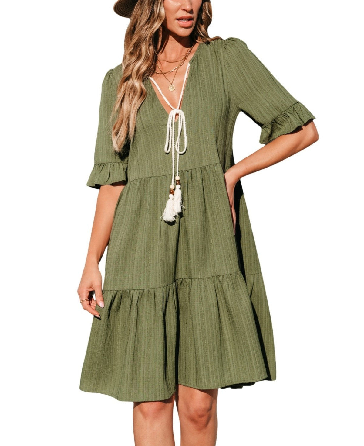 Cupshe Womens Tulum Temptation Green MIDI Beach Dress, Medium