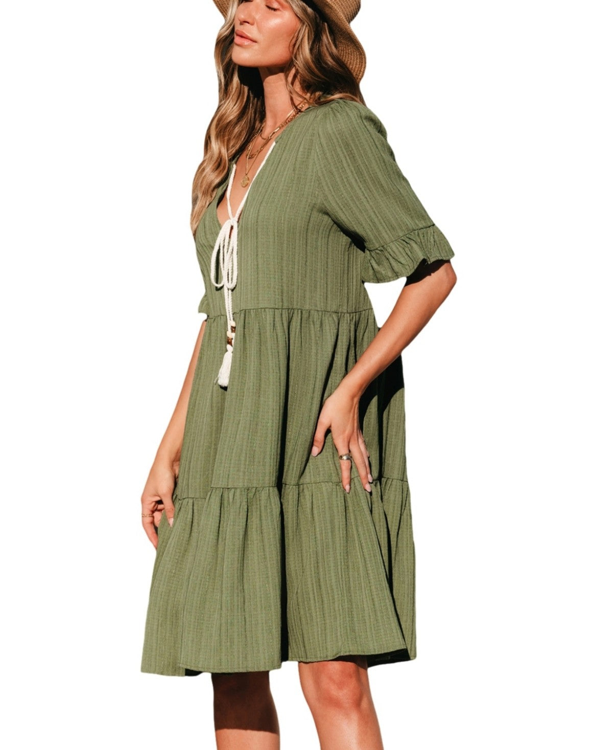 Cupshe Womens Tulum Temptation Green MIDI Beach Dress, Medium