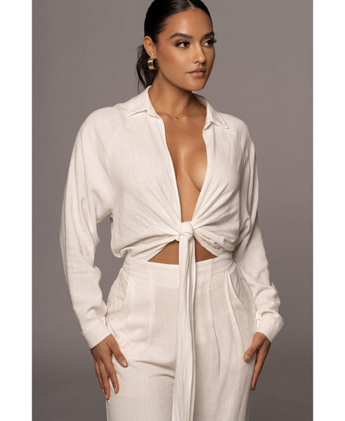 Jluxlabel Womens Soho Front Tied Woven Top