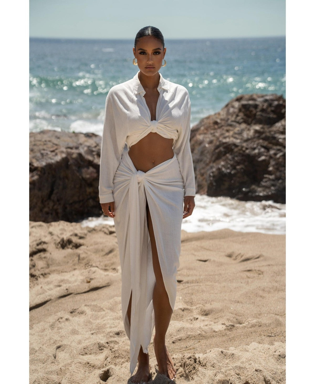 Jluxlabel Womens Soho Front Tied Woven Top