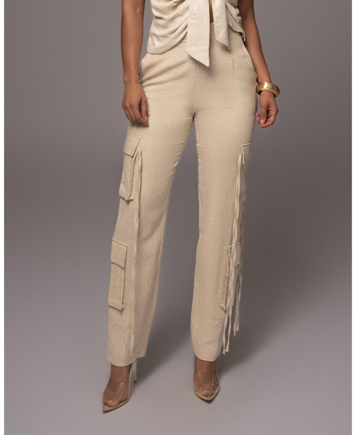 Jluxlabel Womens Better Half Linen Utility Pants - XL