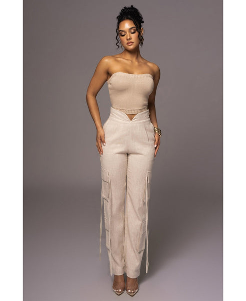 Jluxlabel Womens Better Half Linen Utility Pants - XL