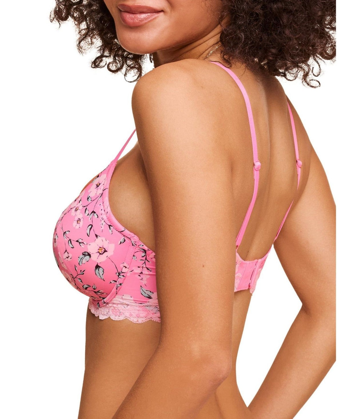 Adore Me Womens Kati Contour Demi Bra - Floral Pink, 34C