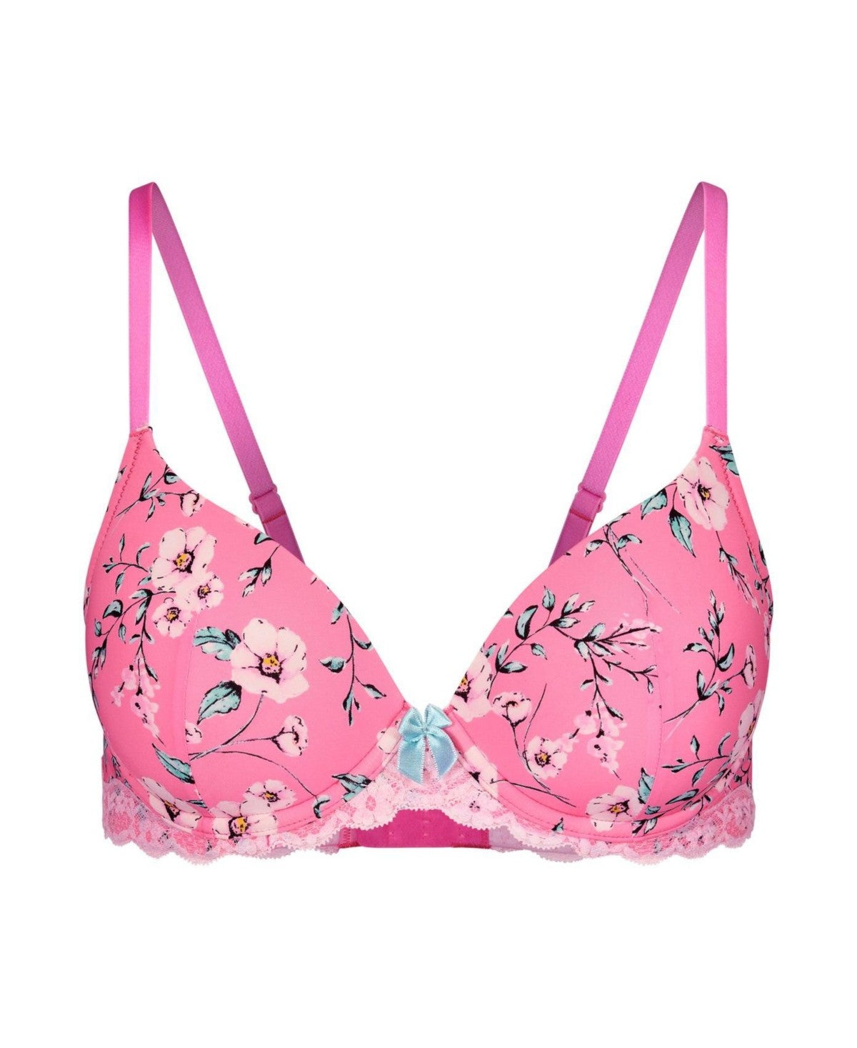 Adore Me Womens Kati Contour Demi Bra - Floral Pink, 34C