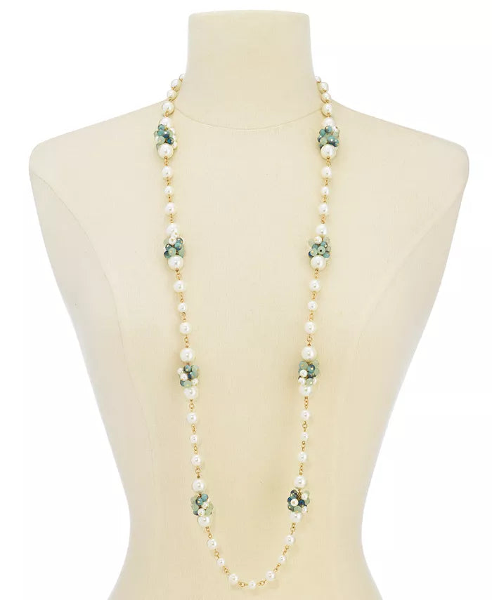 Charter Club Gold-Tone Imitation Pearl & Shaky Bead Strand Necklace