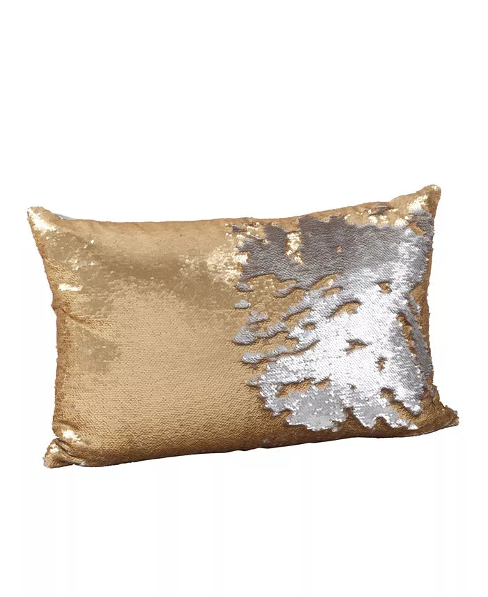 Sirun Collection Sequin Mermaid Design Poly Filled Throw Pillow